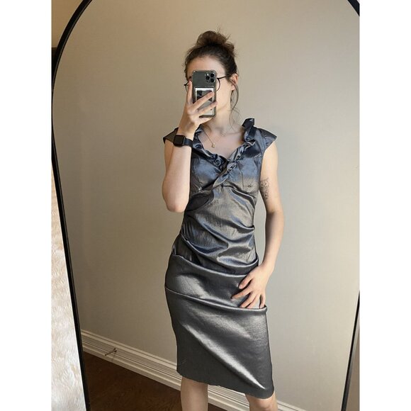 Office Siren DJ-Jaz Dress Metallic Finish Size 12 - Picture 1 of 9
